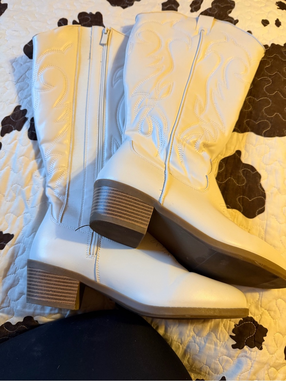 Torrid White Western Knee High Boot